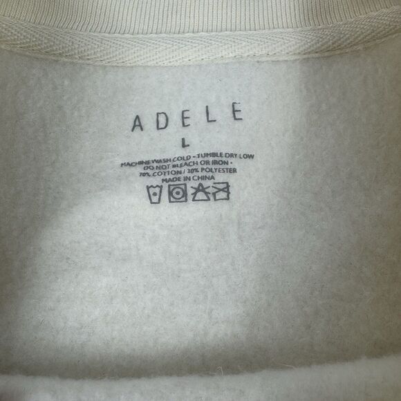 Adele Unisex Official Merch Hello It's Me Fleece Sweatshirt Large Las Vegas - Picture 3 of 5
